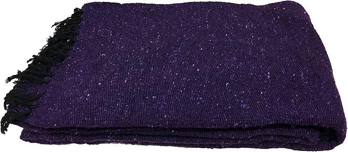 Open Road Goods Solid Color Mexican Yoga Blanket – Large Handwoven Throw for Yoga, Beach, Camping or Home – Soft and Durable Cotton Blend