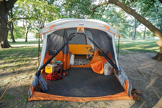 CORE Tent for Family Camping | 10 Person / 11 Person / 12 Person Large Multi Room Cabin Tents for Car Camping & Outdoor Adventures