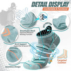 ANTSANG 6 Pairs Merino Wool Ankle Hiking Running Socks Compression Thick Cushion Breathable No Show Socks for Men Women