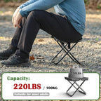 Camping Stool Pocket Chair, Lightweight Portable Stool with Shoulder Strap, Capacity 220lbs for Adults Outdoor Hiking Fishing Travel-Medium Grey