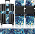 Slohif Luggage Straps for Suitcases Travel Belt Accessories Luggage Connector Identifiers Over Handle with Buckle Unique Nylon Adjustable Strap for Sleeping Bag Car Seat Sea Wave (2 Pack)