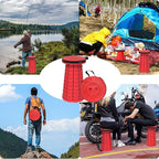 ALEVMOOM Upgraded Retractable Folding Stool Camping Stool, Collapsible Telescoping Stool for Adults, Lightweight Yet More Sturdy, Folding Seats for Camping Fishing Hiking Outdoor (red)