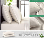 Split King Sheets by Pure Bamboo, Genuine 100% Organic Viscose Derived from Bamboo Bed Sheet Set, Soft & Cooling, Double Stitching *Not for Split Top (Split King, Ivory)