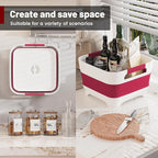 2.4 Gal Collapsbile Wash Basin with Drian Plug,9L Dish Pan for Soaking Baby Bottles,Portable Sink, Multiuse Foldable Bucket,Ice Beverage Tubs for Camping, Vegetable Washing, RV (Viva Magenta)