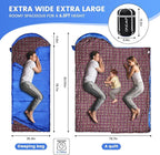 0 Degree Sleeping Bag for Cold Weather,100% Cotton Flannel XXL for Adults Big and Tall Cold Weather Winter Zero Degree Camping,Free Compression Sack