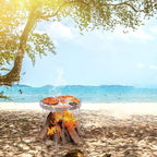 Lineslife Folding Campfire Tripod for Cooking, Portable Camping Tripod Stand with Grill Grate for Solo Stove Bonfire Fire Pit, Dutch Oven, Open Fire, Stainless Steel