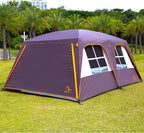KTT Extra Large Tent 12 Person,Awning Family Cabin Tents,2 Rooms,3 Doors and 3 Windows with Mesh,Straight Wall,Waterproof,Double Layer,Big Tent for Outdoor,Picnic,Camping,Family Gathering