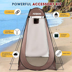 AOSION Privacy Shower Tent,Pop Up Changing Tent,Camp Bathroom Changing Dressing Room,Sun Sunshade Canopy Outdoor Rain Shelter for Camping Hiking Beach Picnic Fishing. (Brown)