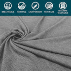 PAVILIA Travel Blanket Airplane Compact with Bag, Soft Packable Plane Blanket Kids Adults, Portable Camping Flight Essentials, Travelers Gifts Accessories, Luggage Backpack Strap, 65x40 Gray