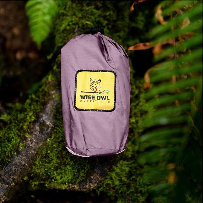 Wise Owl Outfitters Hammock Rain Fly – Waterproof Camping Tarp Cover with Tent Stakes & Carry Bag, Ultralight Shelter for Backpacking & Outdoor Shade