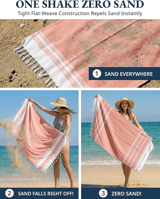 LANE LINEN Turkish Beach Towel, Oversized Beach Towel 39"x71", Lightweight Beach Essentials for Women, Large Pool Towel, Absorbent & Quick Dry, Sand Free Beach Towel - Bird of Paradise