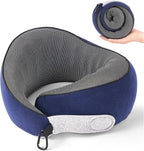 Travel Pillow, 100% Pure Memory Foam Travel Neck Pillow Airplane Neck Support Ergonomic Design for Traveling Suitable for Airplanes,Offices and Cars-Navy Blue