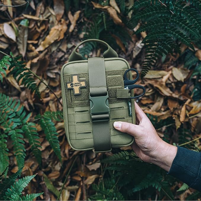 RHINO RESCUE Survival First Aid Kit, HSA/FSA Eligible, Emergency Kit Molle Pouch IFAK Medical Kit for Vehicles Car Camping Backpacking Hiking Hunting