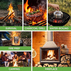 Inflame Fire Starters for Campfires, Grill, BBQ, Fireplace, Woodstove - Charcoal Starter - Waterproof, Weather-Resistant - Natural Wood Fireplace Starters - 24 pcs