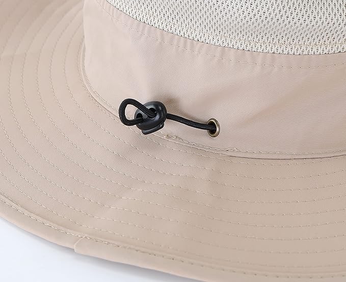Connectyle Wide Brim Sun Hat for Men Breathable Cowboy Boonie Hat UPF 50+ Sun Protection Bucket Hat for Fishing Hiking