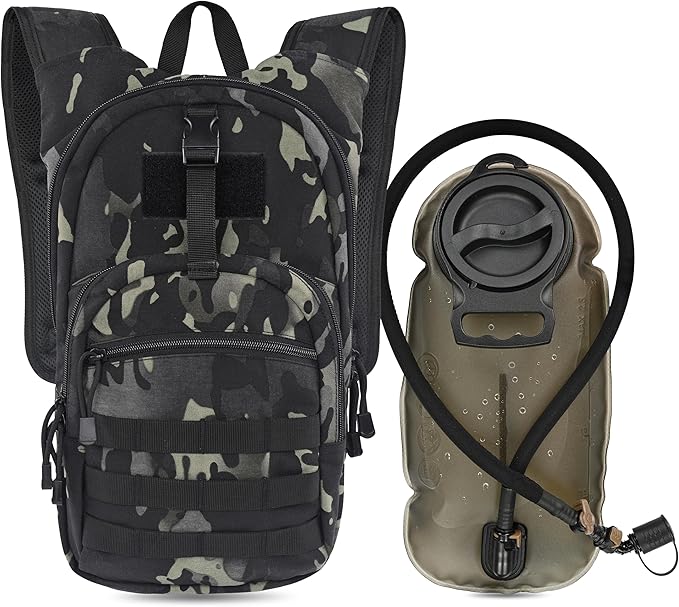 MARCHWAY Tactical Molle Hydration Pack with 2.5L TPU Water Bladder, Compact Yet Spacious Military Backpack for Hiking, Cycling, Backpacking, Hunting, Running