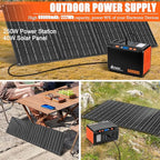 Takki Solar Generator 250W Portable Power Station with 40W Solar Panels 222Wh Pure Sine Wave Camping Lithium Battery Power Bank with AC 110V Outlet for Camping Home Use Emergency Outdoor