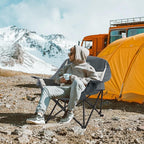 Oversized Camping Chair, Portable Folding Camping Chairs with Side Pocket, Cup Holder and Carry Bag, Heavy Duty Outdoor Camping Chairs for Adults, Fishing, Sports, Trip, up to 400lbs, Style 8