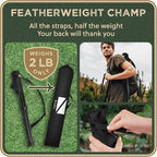 Foldable Tripod Stool - Ultra Portable Seat for Tall People, 20” High - Hunting Chair & Hidden Zippered Pocket - 2 lb Camping Stool, 3 Legged Strong Steel Stool Holds up to 200 lb (Black)