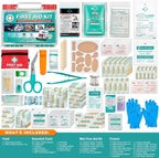 General Medi 295 Pieces Professional First Aid Kit - HardCase First Aid Box - Contains Premium Medical Supplies for Travel, Home, Office, Vehicle, Camping, Workplace & Outdoor