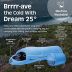 Retrospec Dream 25 Kids Mummy Sleeping Bag for Camping - Insulated, Water-Resistant, Lightweight