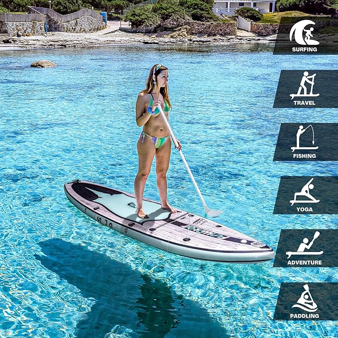 FunWater Inflatable Stand Up Paddle Board 10'/10'6"/11'/11'6" Paddle Board for Adults & Youth, Paddleboards Inflatable with Premium SUP Accessories, Wide Stable, Non-Slip Comfort Deck