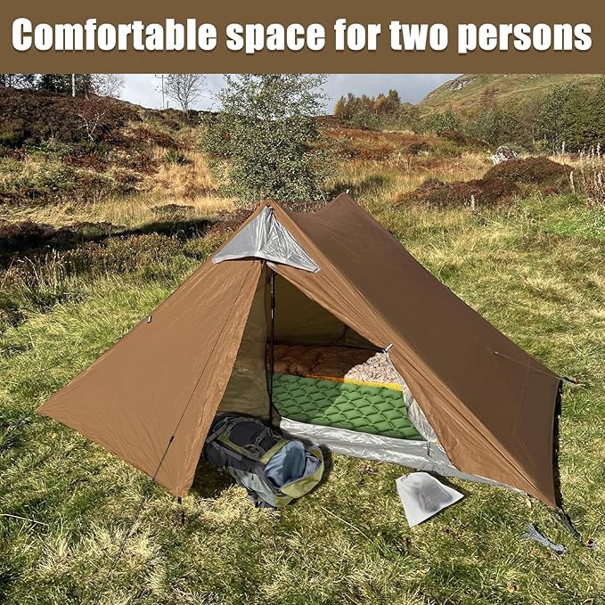 Night Cat Ultralight Tent 1 Person for Professional Backpacker Hiker 2 LBS Only Lanshan Backpacking Bivvy Ground Tent Heavy Rain Waterproof Trekking Pole Not Included