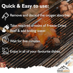 MOUNTAIN ESSENTIALS Freeze-Dried Diced Beef – Fully Cooked Meat | Pre-Cooked | 240g High Protein Intake | 10 Servings | Ready-to-Eat Meal Prep | Pantry Staples, Daily Meals, Emergency Survival, Camping Food | 7-Year Shelf Life | Made in USA