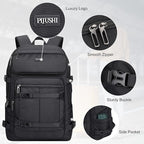 PIJUSHI Travel Backpack for Women Men Flight Aprroved Carry on Bag Large Casual Luggage Backpack Fit 16 inch Laptop(PE050 Black)