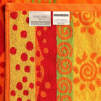 COTTON CRAFT Oversized Beach Towel - 2 Pack 35x70 XL Towels - 100% Cotton Big & Huge Pool Bath Towel - Plush Terry Jacquard Velour 450 GSM Super Soft Absorbent Luxury - Sunshine Orange Yellow