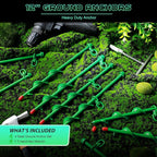 Zhengmy 4 Pcs Ground Anchors Screw in, 12 Inch Heavy Duty Tent Stakes with Trampoline Anchor Hook Ground Stakes for Camping Tent Canopies Ports Sheds Swing Sets Securing Animals (Green)