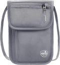 SUPACOOL Neck Wallet, RFID Blocking Passport Holder, Travel Pouch, Hidden Neck Pouch for Travel(Grey)
