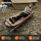 KingCamp Oversized XXL Camping Cot, Folding Portable Lightweight Ultralight Large Wide Heavy Duty 551lbs Sleeping Bed for Adult Backpacking Outdoor Travel Hiking Tent, Black