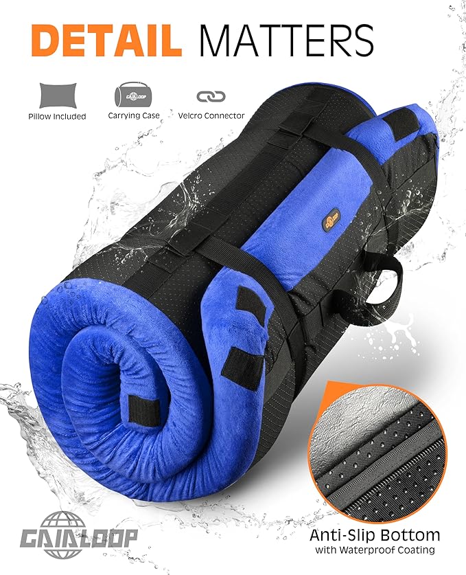 4 Inch GAIALOOP Extra Thick Memory Foam Camping Mattress, Roll Up Floor Sleeping Mat Camp Cot Mattress Pad Travel Camping Couch Bed for Guest Adults Side Sleepers