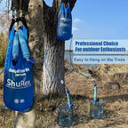 Gravity Fed Water Filtration System with Adjustable Tree Strap, Large Gravity Bag with Filter Straw, Water Purifier Survival for Travel, Backpacking, and Emergency Preparedness (12L)