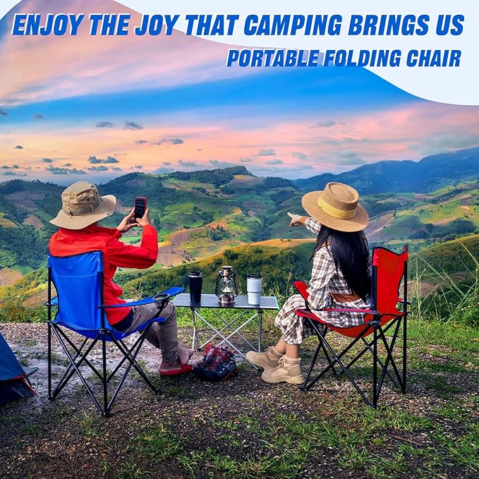 Huwena 10 Pack Folding Camping Chairs Bulk with Cupholder Carry Bags Lightweight Camp Chairs Collapsible Portable Outdoor Lawn Chair for Picnic, Beach, Outside