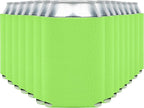 Blank Beer Can Coolers Sleeves (14-Pack) Soft Insulated Beer Can Cooler Sleeves - HTV Friendly Plain Can Sleeves for Beer Cans & Bottles - Blanks for Vinyl Projects Wedding Favors & Gifts (Lime Green)