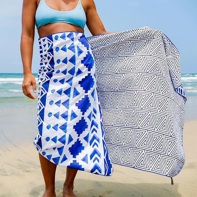 Elite Trend Quick Dry Towel Extra Large 78x35 Inch - Microfiber Beach Towel - Perfect for Beach, Travel, Swimming, Pool, Yoga, Hiking, Camping - Lightweight, Fast Drying, Compact for Adults (Aztech)