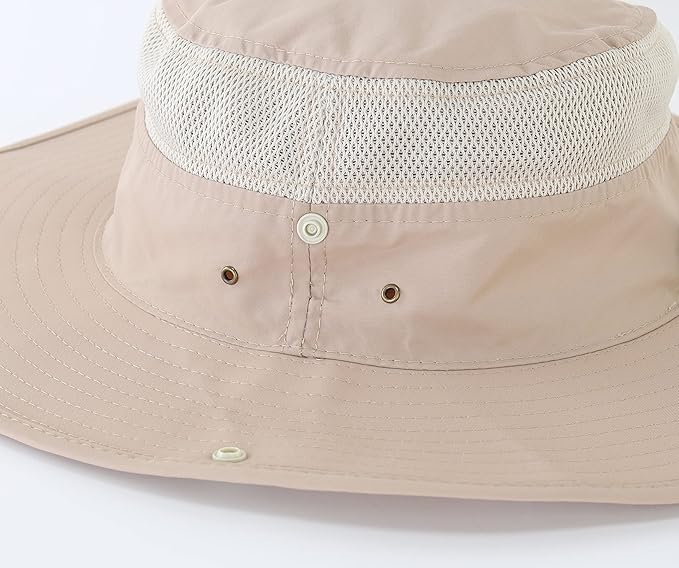 Connectyle Wide Brim Sun Hat for Men Breathable Cowboy Boonie Hat UPF 50+ Sun Protection Bucket Hat for Fishing Hiking