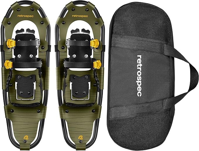 Retrospec Drifter Snowshoe for Men & Women - Aluminum Frames & a Double-Rachet Binding System - Lightweight All Terrain Snow Shoes