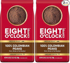 Eight O'Clock Coffee 100% Arabica Colombian Peaks, Medium Roast, Ground Coffee, Kosher Certified, 20 Oz (Pack of 2)