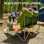 Timber Ridge Double Camping Chair, Heavy Duty Outdoor Folding Camp Couch, Loveseat Camping Chairs Perfect for Campsites, Patio/Lawn, Soccer Games or Other Youth Sports, Supports 600 lbs