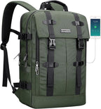 WITZMAN Travel Laptop Backpack for Men Fit 16 inch Computer Carry-on Airline Approved with USB Charging Port(B716 Army Green)