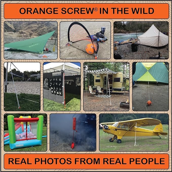 Ultimate Ground Anchors: Heavy Duty Screw-in Tent Stakes for High Wind, Sand, Canopies, and Camping - Made in USA, 100% Recycled, Included T-Grip Tool - (Small, 4 Pack)