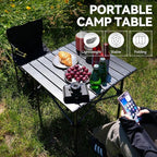 Opliy Portable Folding Camping Table for 2-4 Persons Aluminum Collapsible Table Lightweight with Carry Bag for Camping, Hiking, Picnics, BBQ, Beach Trips & Tailgating