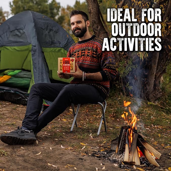 100 pcs Fire Starter for Indoor and Outdoor Use - Natural, Eco-Friendly Firelighter for Grills, Smokers, Fire Pits, Wood Stoves - Waterproof, All-Weather Charcoal Starter, Fire Starters for Campfires