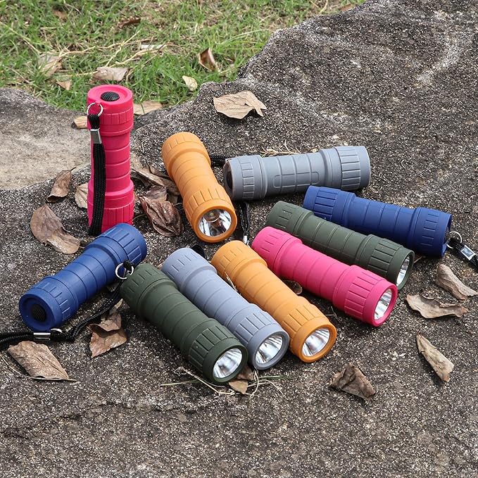10-Pack Professional Outdoor Mini Flashlights Set, Super Bright 100 Lumen LED Flashlights, Small Flashlights Pack with 30-Piece AAA Dry Batteries Included