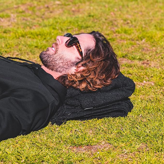 Open Road Goods Solid Color Mexican Yoga Blanket – Large Handwoven Throw for Yoga, Beach, Camping or Home – Soft and Durable Cotton Blend