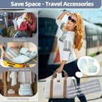 10 Pcs Set Packing Cubes - Travel Packing Organizers, Expandable Suitcase Organizer, Luggage Organizer Bags