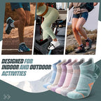 ANTSANG 6 Pairs Merino Wool Ankle Hiking Running Socks Compression Thick Cushion Breathable No Show Socks for Men Women